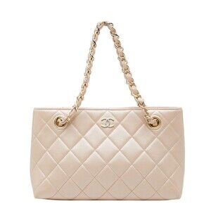 CHANEL Pink Leather Logo Bag